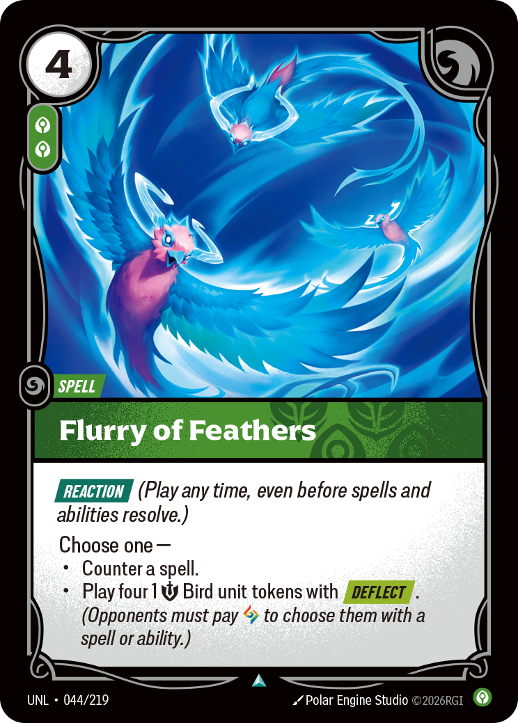 Flurry of Feathers UNL-044 - Riftbound Standard Art, English reference artwork