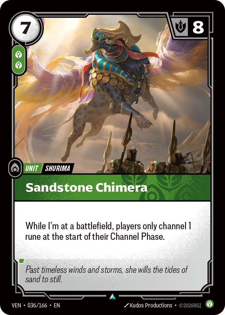 Sandstone Chimera VEN-036 - Riftbound Standard Art, English reference artwork