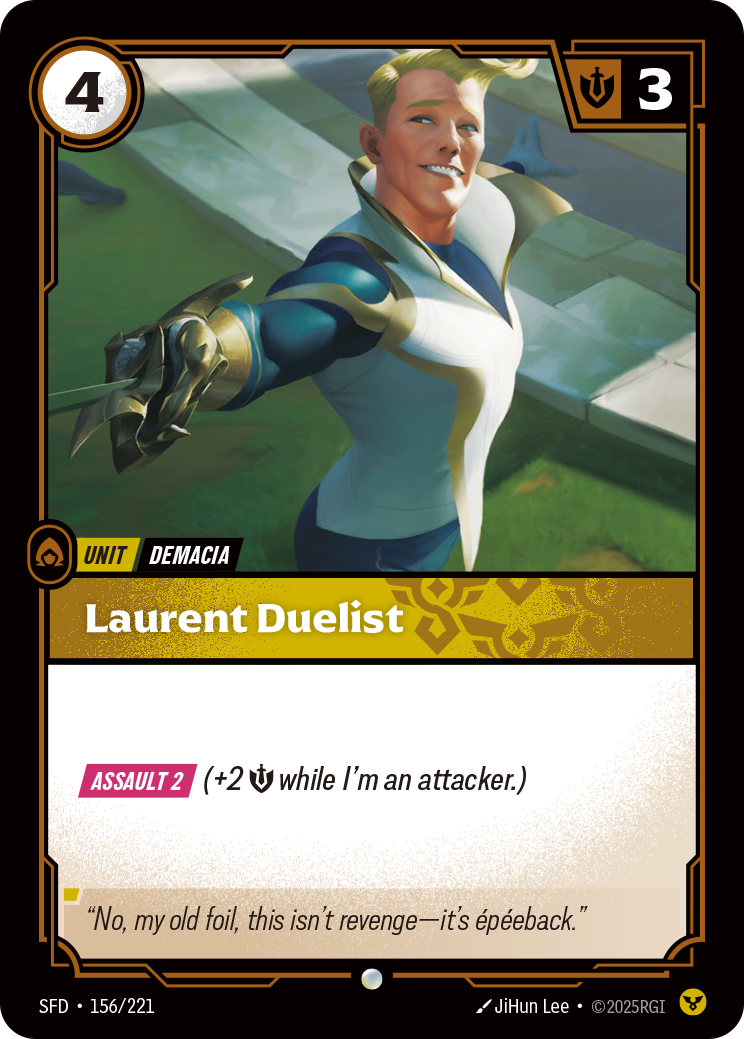 Laurent Duelist SFD-156 - Riftbound Standard Art, English reference artwork