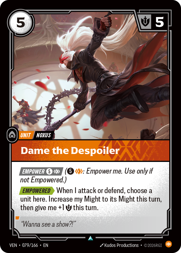 Dame the Despoiler VEN-079 - Riftbound Standard Art, English reference artwork