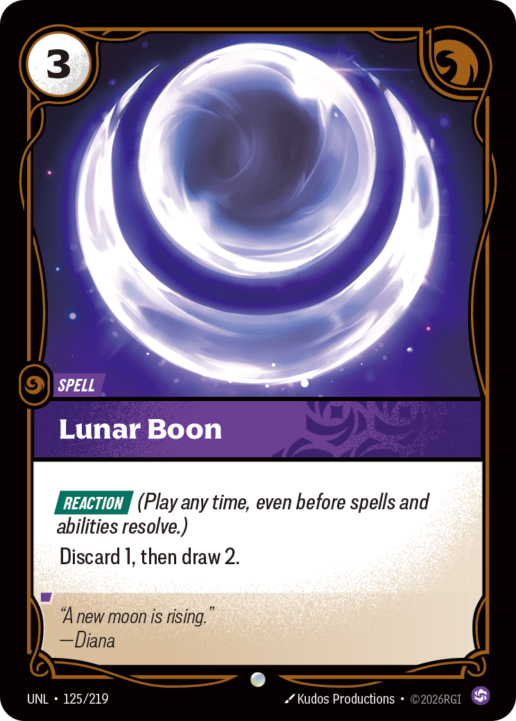 Lunar Boon UNL-125 - Riftbound Standard Art, English reference artwork