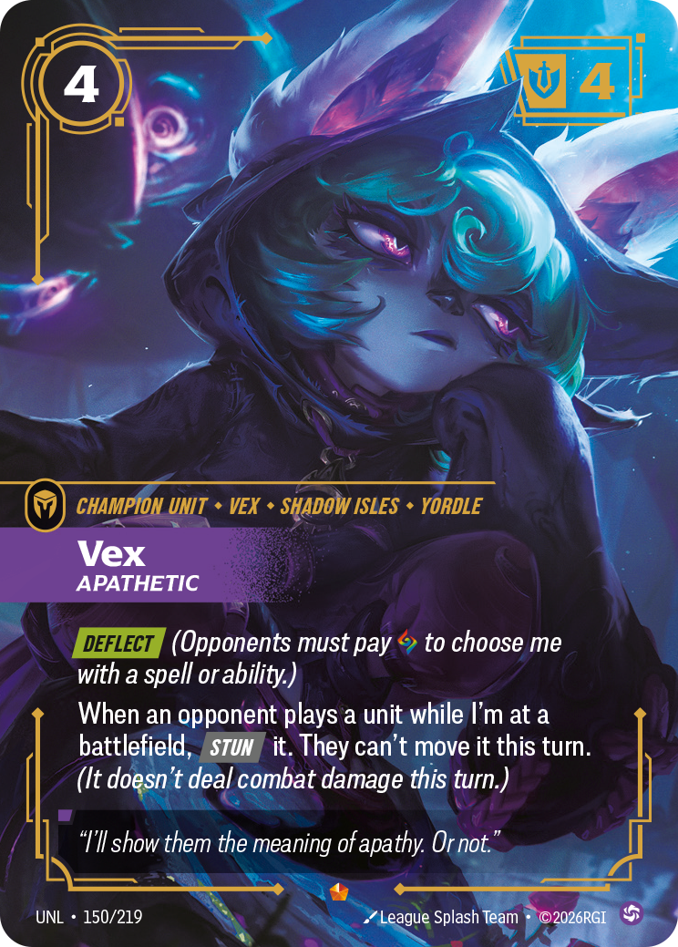 Vex, Apathetic UNL-150 - Riftbound Standard Art, English reference artwork