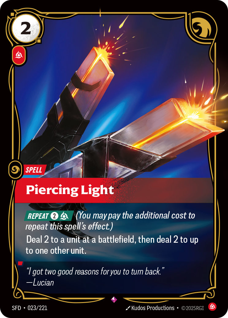 Piercing Light SFD-023 - Riftbound Standard Art, English reference artwork
