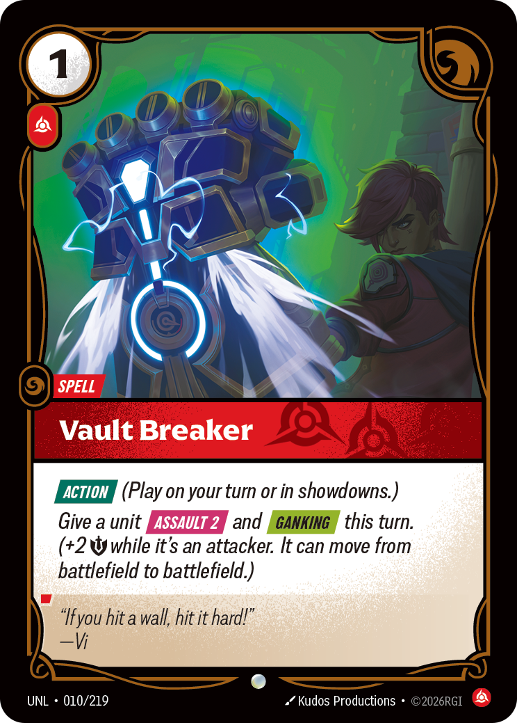 Vault Breaker UNL-010 - Riftbound Standard Art, English reference artwork
