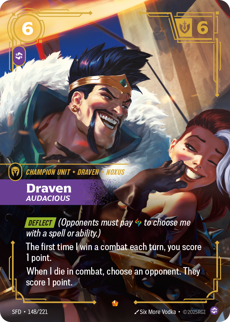 Draven, Audacious SFD-148 - Riftbound Standard Art, English reference artwork