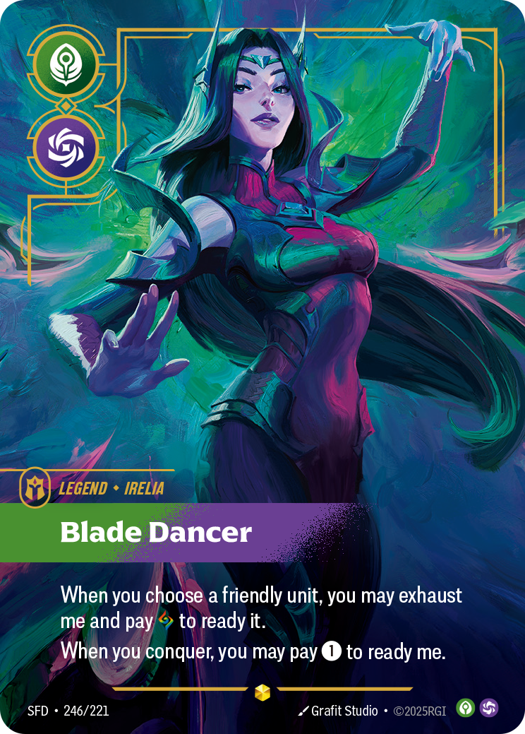 Irelia, Blade Dancer (Overnumbered) SFD-246 - Riftbound Overnumbered, English reference artwork