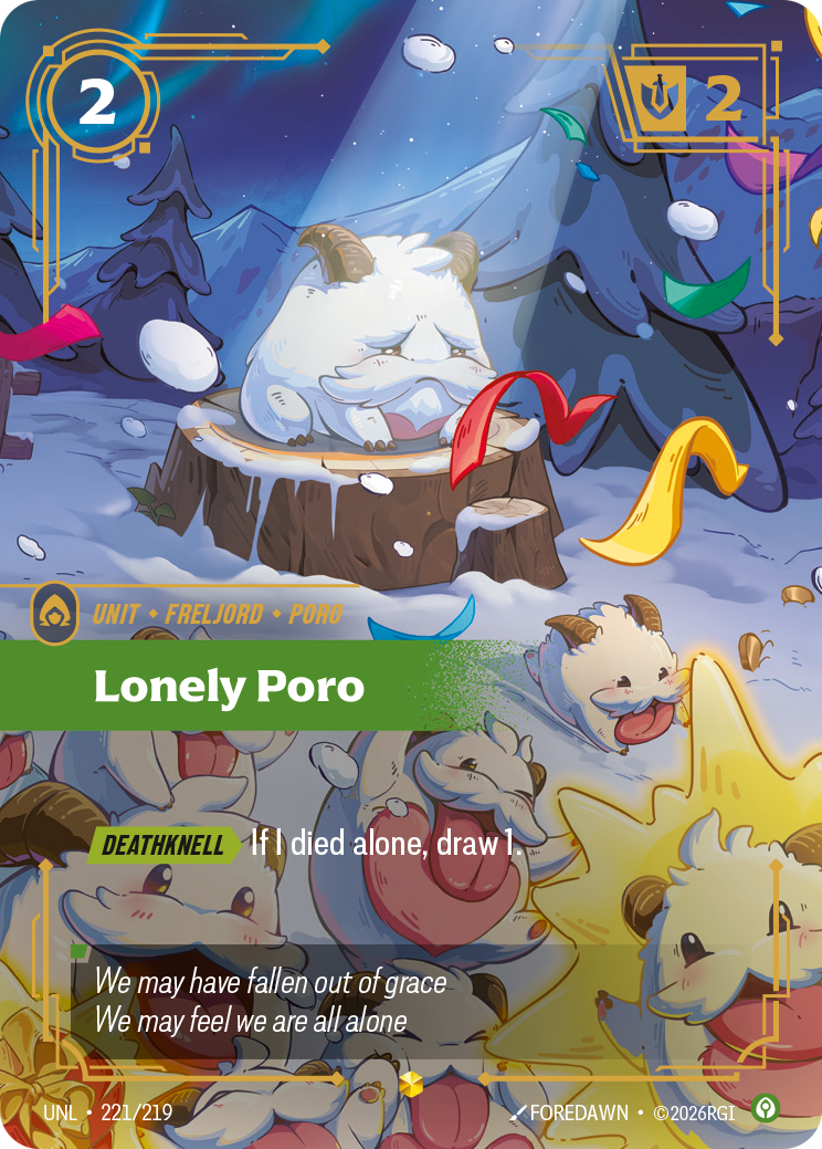 Lonely Poro (Overnumbered) UNL-221 - Riftbound Overnumbered, English reference artwork