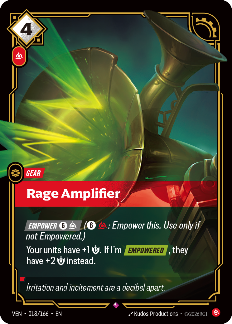 Rage Amplifier VEN-018 - Riftbound Standard Art, English reference artwork