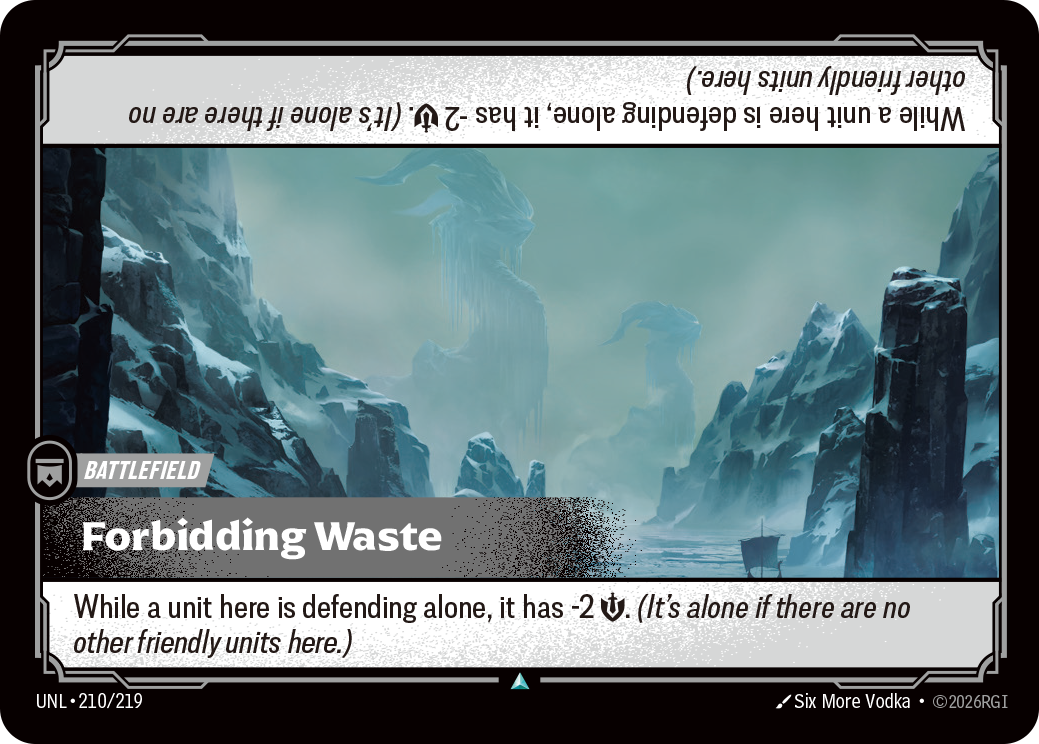 Forbidding Waste UNL-210 - Riftbound Standard Art, English reference artwork