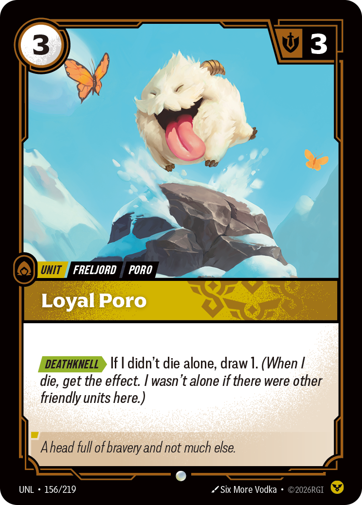 Loyal Poro UNL-156 - Riftbound Standard Art, English reference artwork