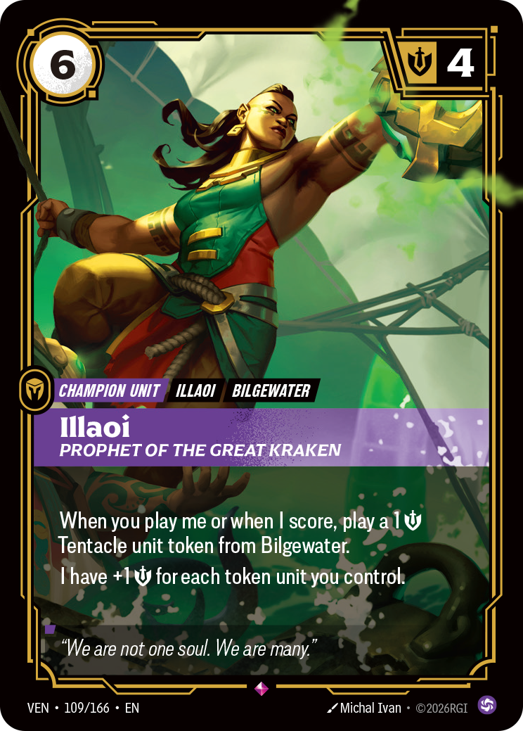 Illaoi, Prophet of the Great Kraken VEN-109 - Riftbound Standard Art, English reference artwork