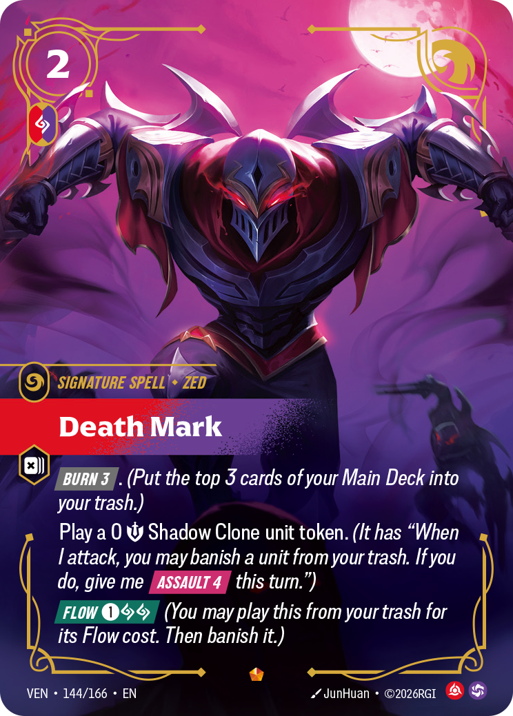 Death Mark VEN-144 - Riftbound Standard Art, English reference artwork