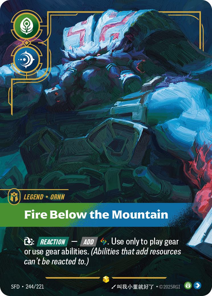 Ornn, Fire Below the Mountain (Overnumbered) SFD-244 - Riftbound Overnumbered, English reference artwork