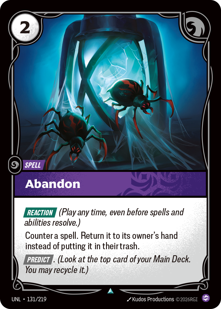 Abandon UNL-131 - Riftbound Standard Art, English reference artwork