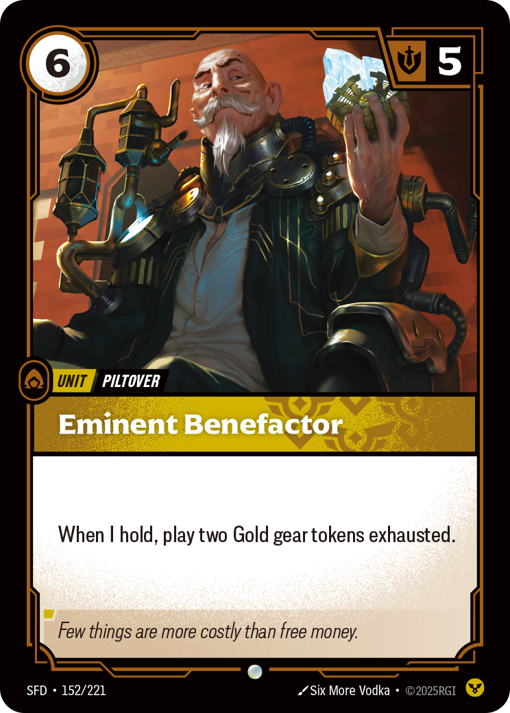 Eminent Benefactor SFD-152 - Riftbound Standard Art, English reference artwork