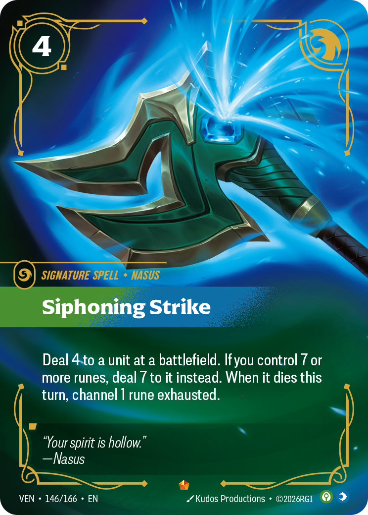Siphoning Strike VEN-146 - Riftbound Standard Art, English reference artwork
