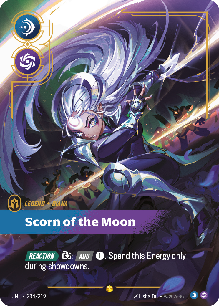 Diana, Scorn of the Moon (Overnumbered) UNL-234 - Riftbound Overnumbered, English reference artwork