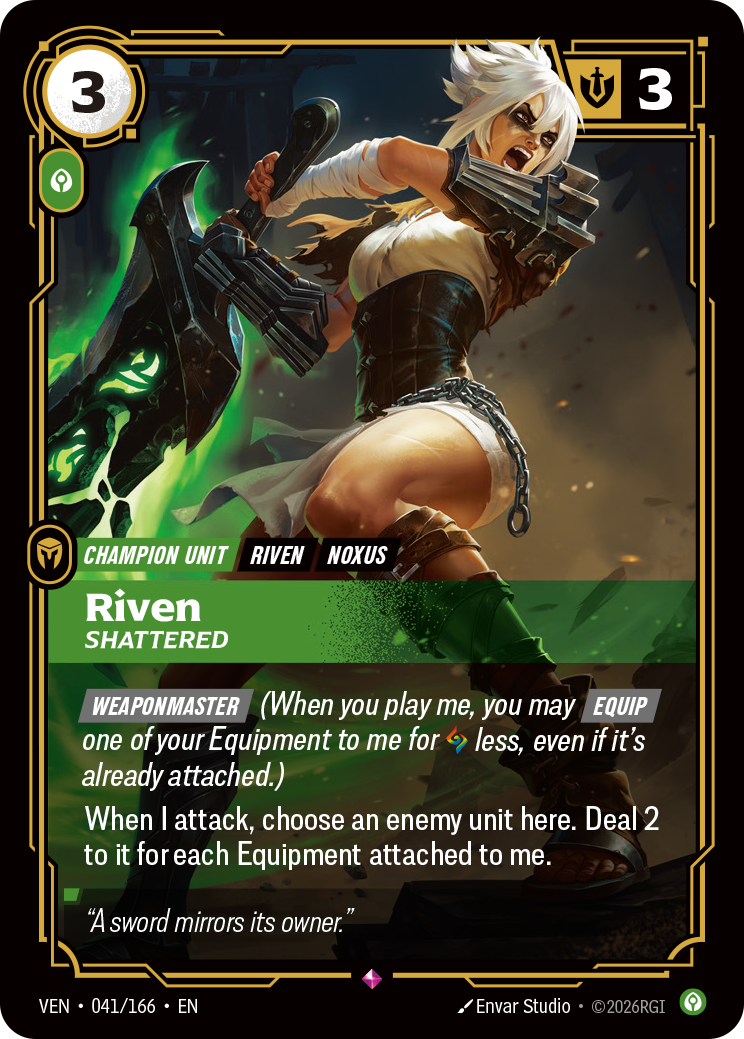 Riven, Shattered VEN-041 - Riftbound Standard Art, English reference artwork