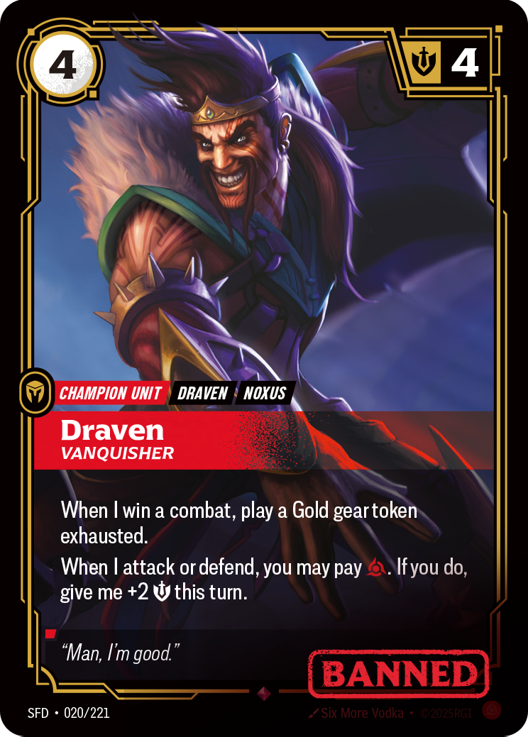 Draven, Vanquisher SFD-020 - Riftbound Standard Art, English reference artwork