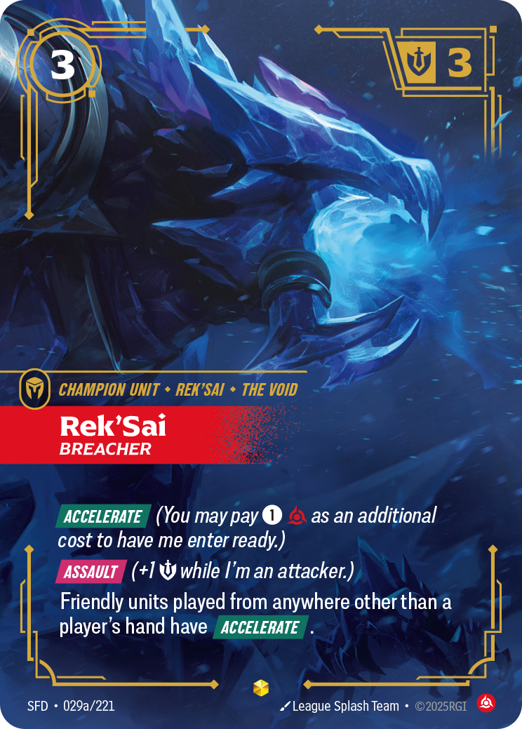 Rek'Sai, Breacher (Alternate Art) SFD-029A - Riftbound Alternate Art, English reference artwork