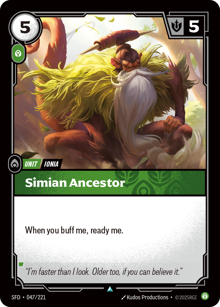 Simian Ancestor SFD-047 - Riftbound Standard Art, English reference artwork