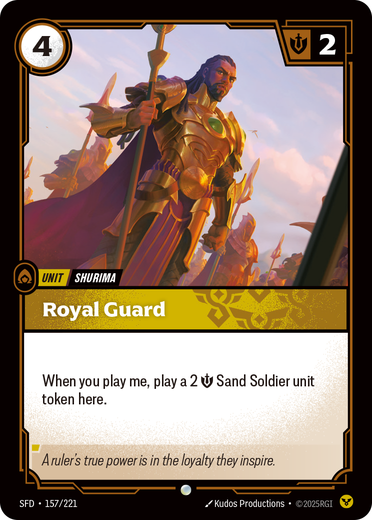 Royal Guard SFD-157 - Riftbound Standard Art, English reference artwork