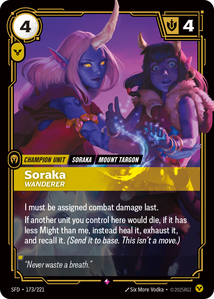 Soraka, Wanderer SFD-173 - Riftbound Standard Art, English reference artwork