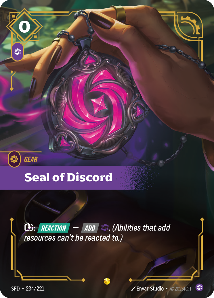 Seal of Discord (Overnumbered) SFD-234 - Riftbound Overnumbered, English reference artwork