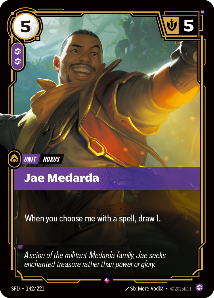 Jae Medarda SFD-142 - Riftbound Standard Art, English reference artwork