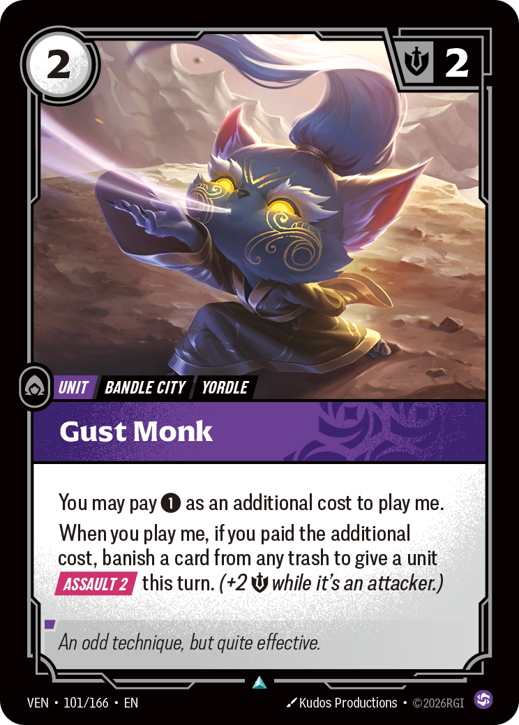 Gust Monk VEN-101 - Riftbound Standard Art, English reference artwork