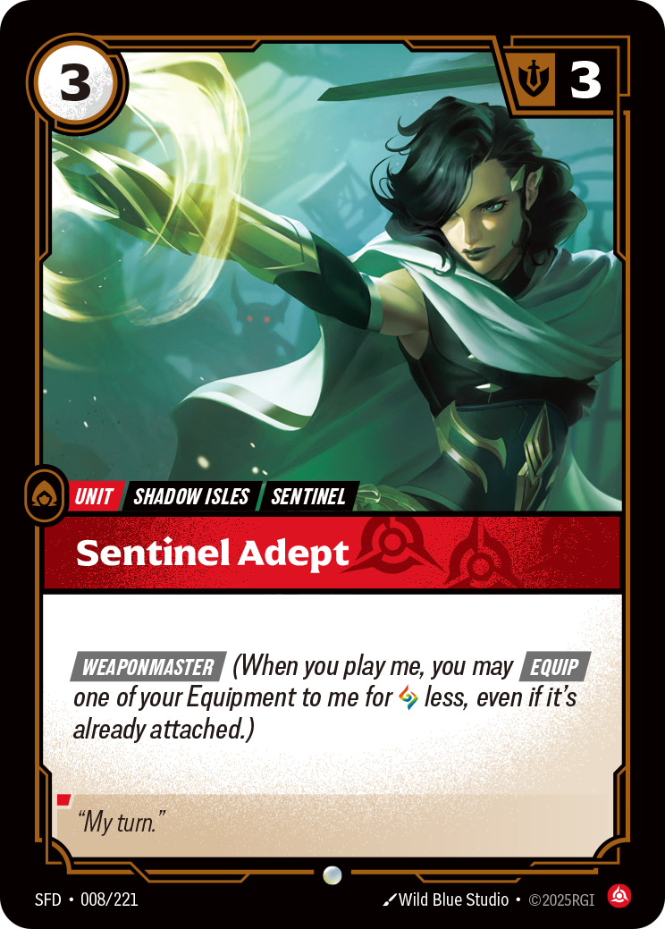 Sentinel Adept SFD-008 - Riftbound Standard Art, English reference artwork
