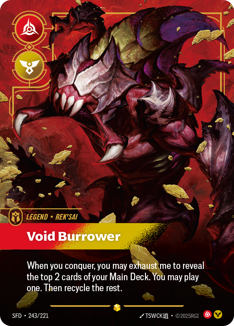 Rek'sai, Void Burrower (Overnumbered) SFD-243 - Riftbound Overnumbered, English reference artwork