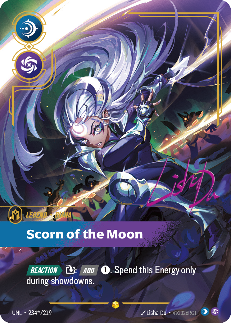 Diana, Scorn of the Moon (Signature) UNL-234S - Riftbound Signature, English reference artwork