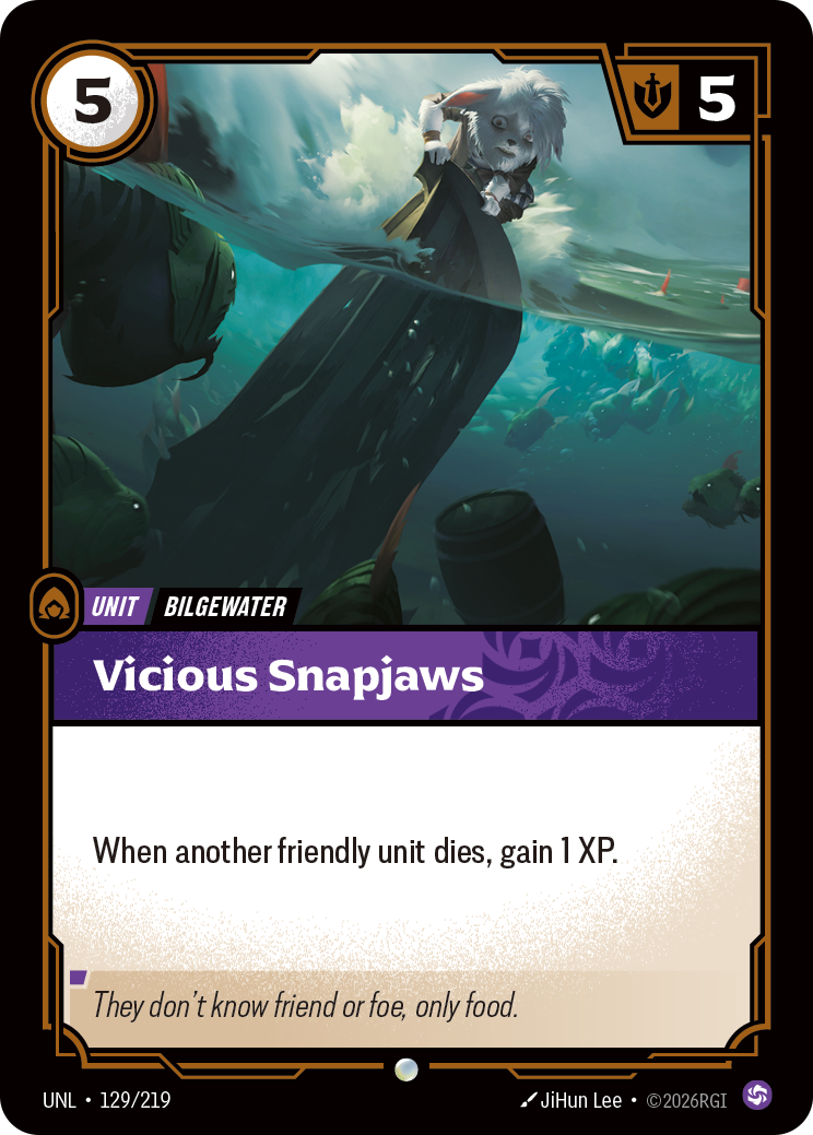 Vicious Snapjaws UNL-129 - Riftbound Standard Art, English reference artwork