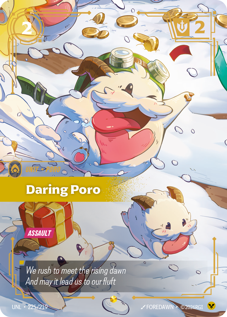 Daring Poro (Overnumbered) UNL-225 - Riftbound Overnumbered, English reference artwork