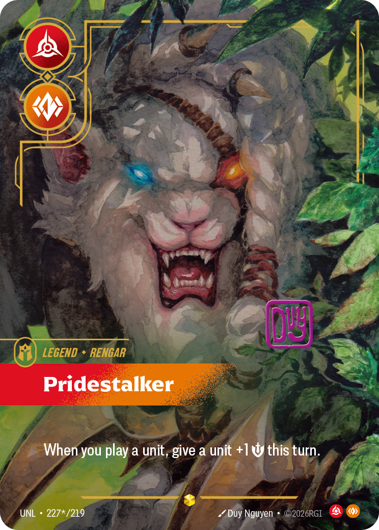 Rengar, Pridestalker (Signature) UNL-227S - Riftbound Signature, English reference artwork