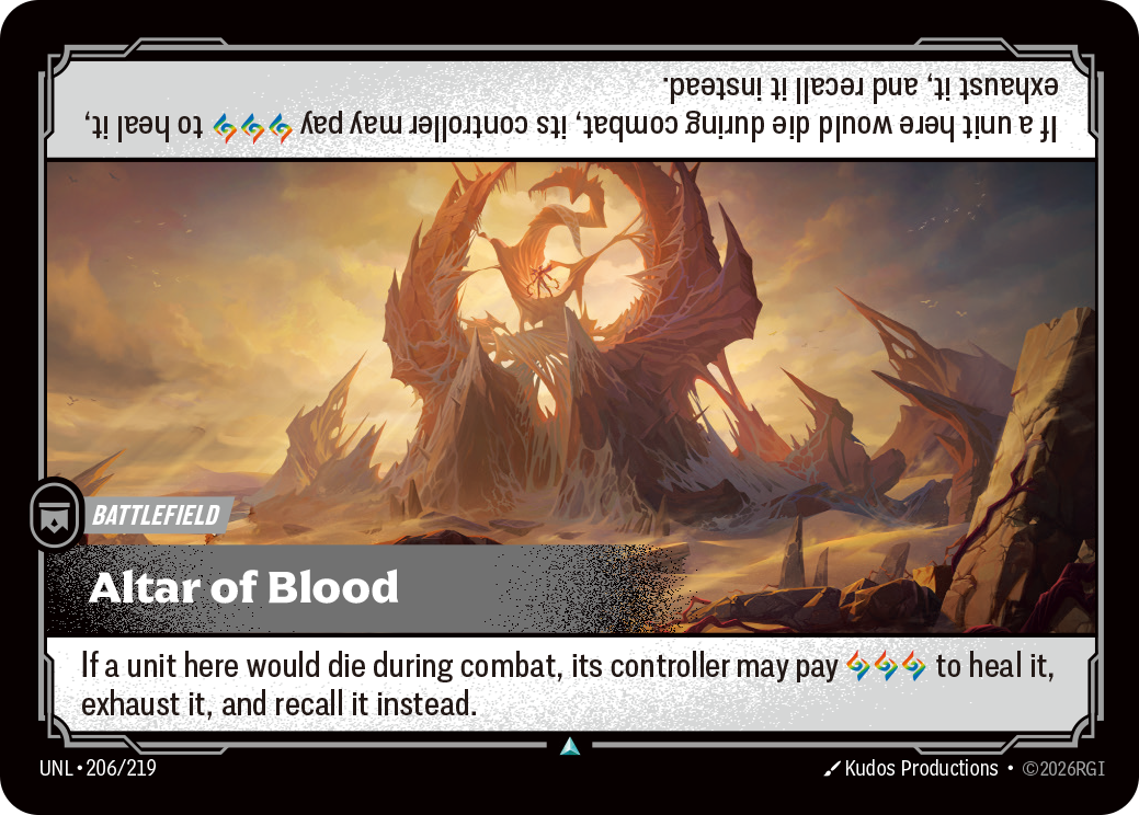Altar of Blood UNL-206 - Riftbound Standard Art, English reference artwork