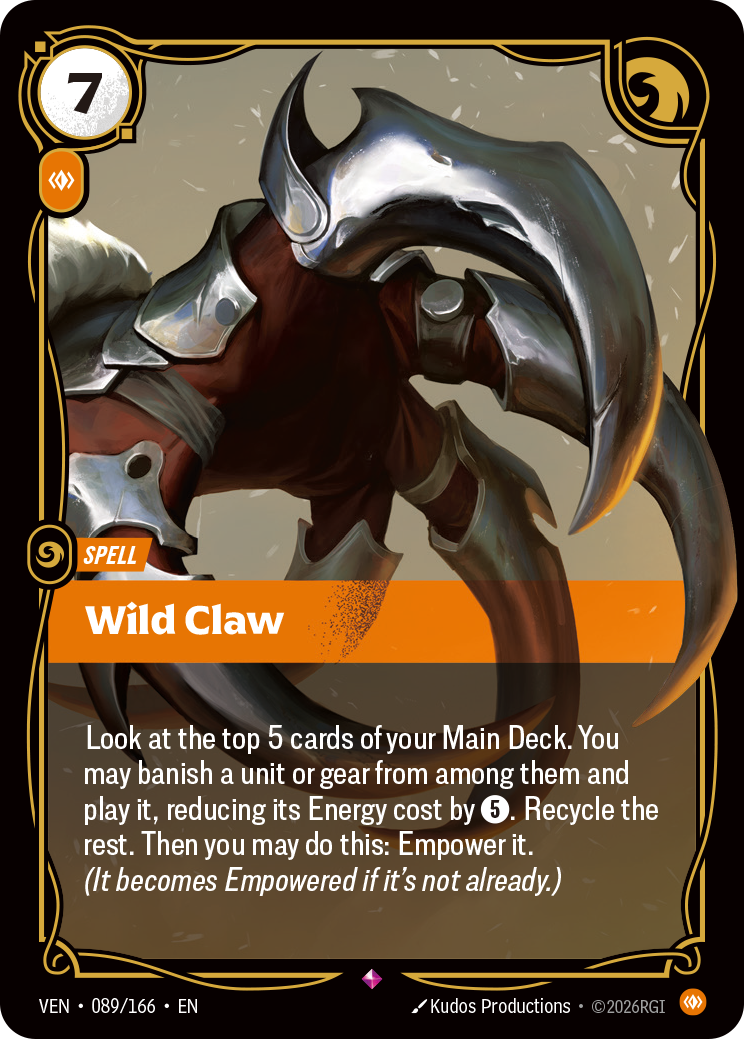 Wild Claw VEN-089 - Riftbound Standard Art, English reference artwork