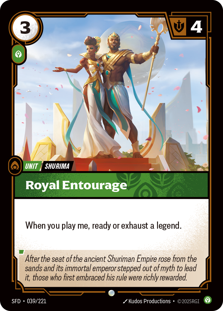 Royal Entourage SFD-039 - Riftbound Standard Art, English reference artwork