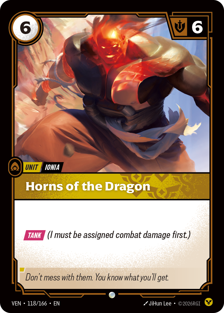 Horns of the Dragon VEN-118 - Riftbound Standard Art, English reference artwork