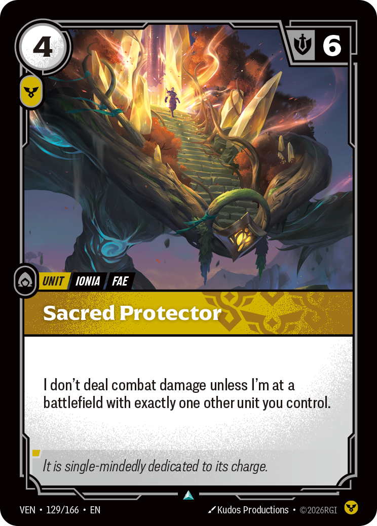 Sacred Protector VEN-129 - Riftbound Standard Art, English reference artwork