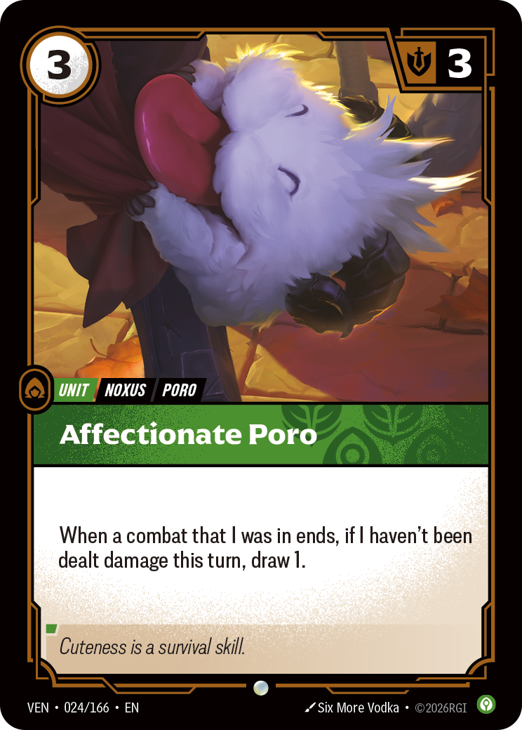 Affectionate Poro VEN-024 - Riftbound Standard Art, English reference artwork