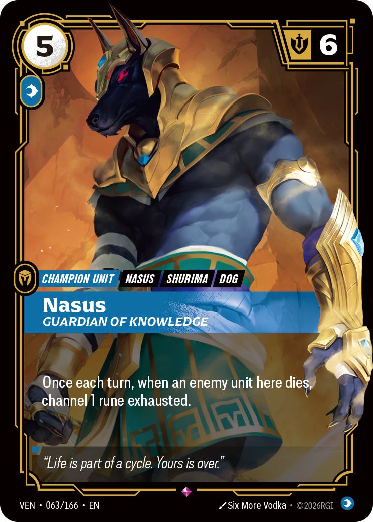 Nasus, Guardian of Knowledge VEN-063 - Riftbound Standard Art, English reference artwork