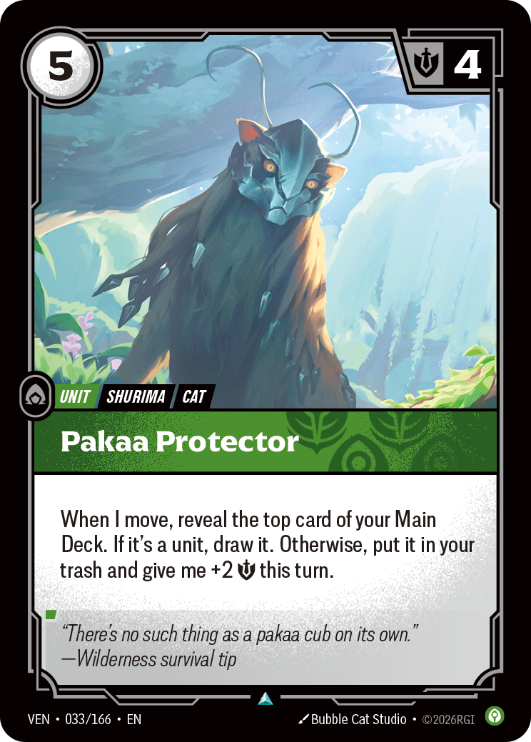 Pakaa Protector VEN-033 - Riftbound Standard Art, English reference artwork