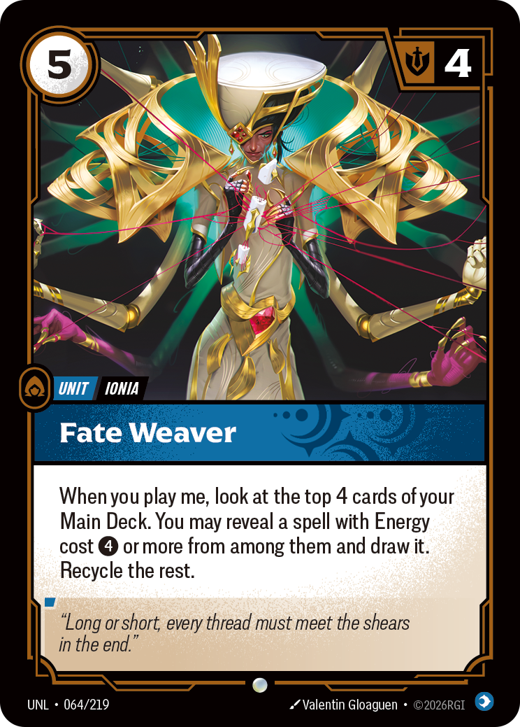 Fate Weaver UNL-064 - Riftbound Standard Art, English reference artwork