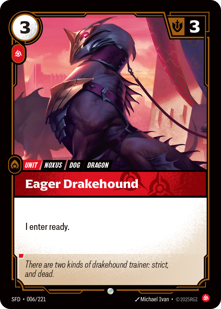 Eager Drakehound SFD-006 - Riftbound Standard Art, English reference artwork