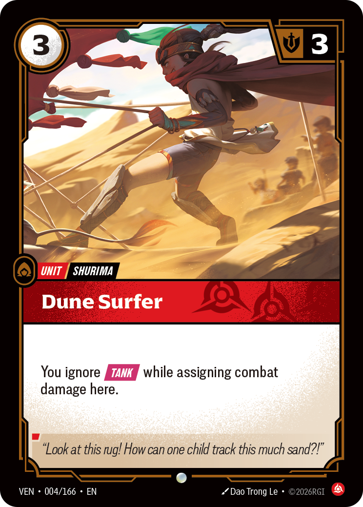Dune Surfer VEN-004 - Riftbound Standard Art, English reference artwork