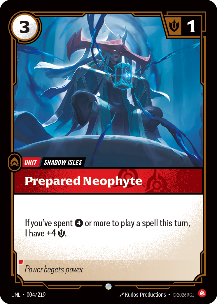 Prepared Neophyte UNL-004 - Riftbound Standard Art, English reference artwork