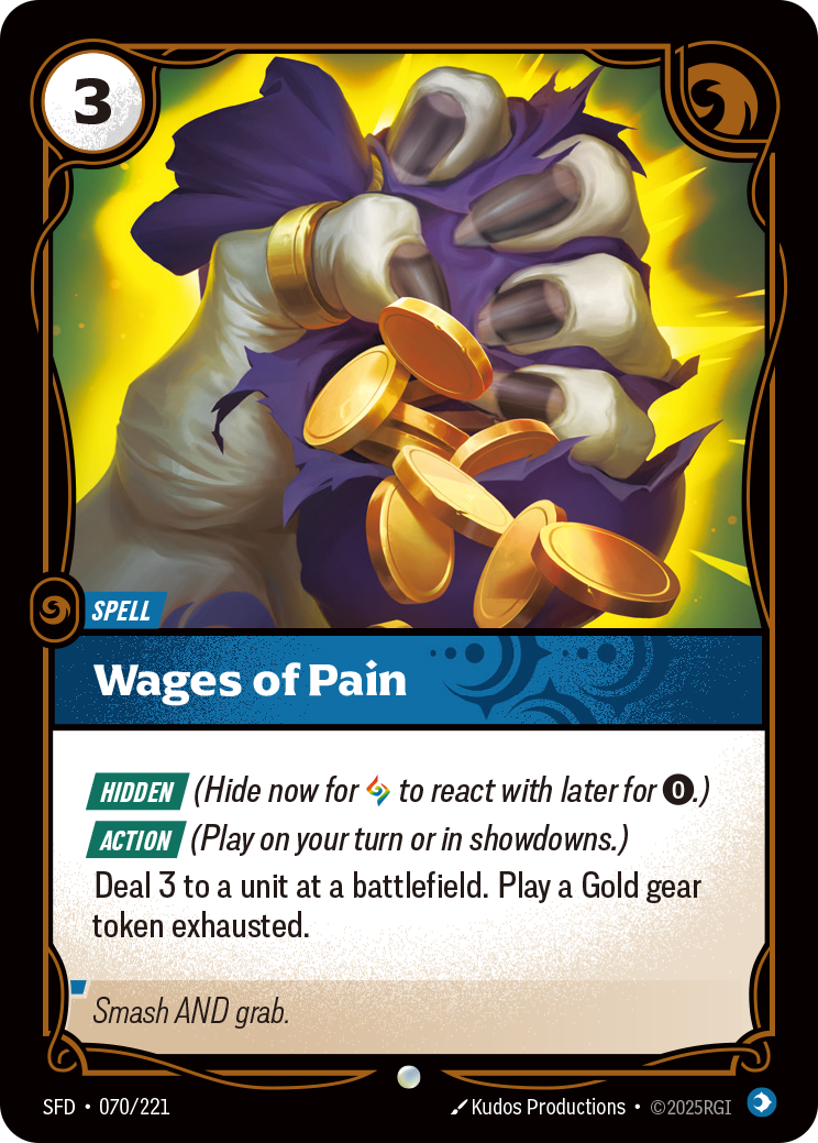 Wages of Pain SFD-070 - Riftbound Standard Art, English reference artwork