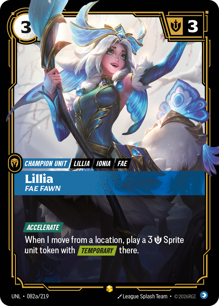 Lillia, Fae Fawn (Alternate Art) UNL-082A - Riftbound Alternate Art, English reference artwork